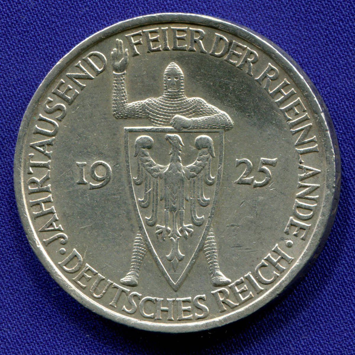 Германия/Веймарская республика 5 марок 1925 XF Тысячелетие Рейнской области (Рейнланд) - 24786