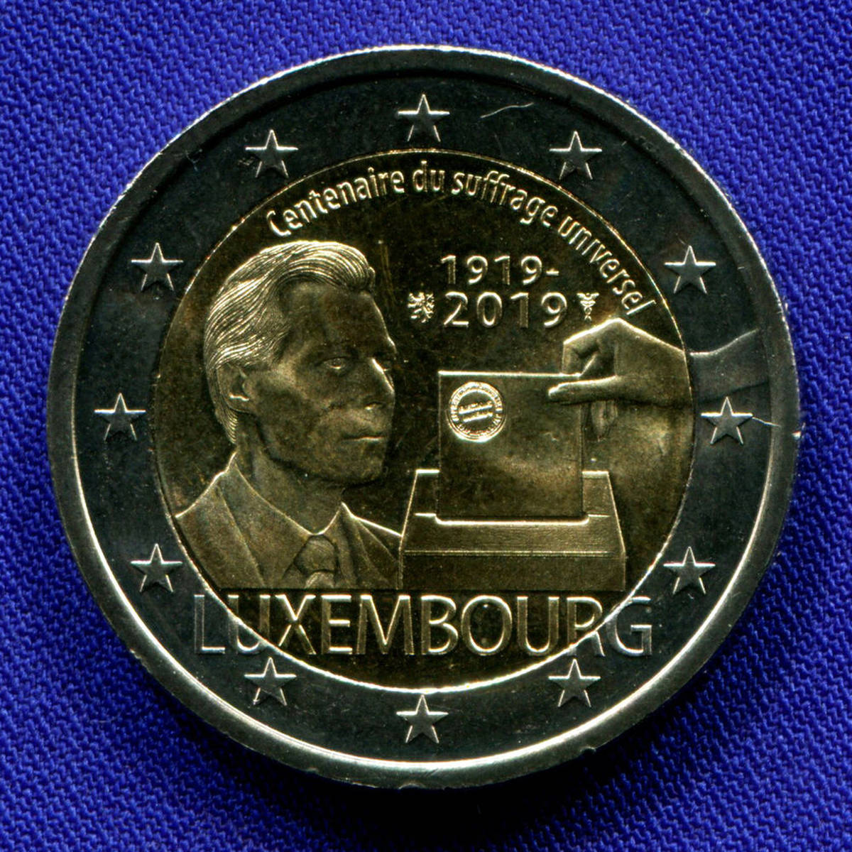 Люксембург 2 евро 2019 UNC Всеобщее избирательное право  - 32031