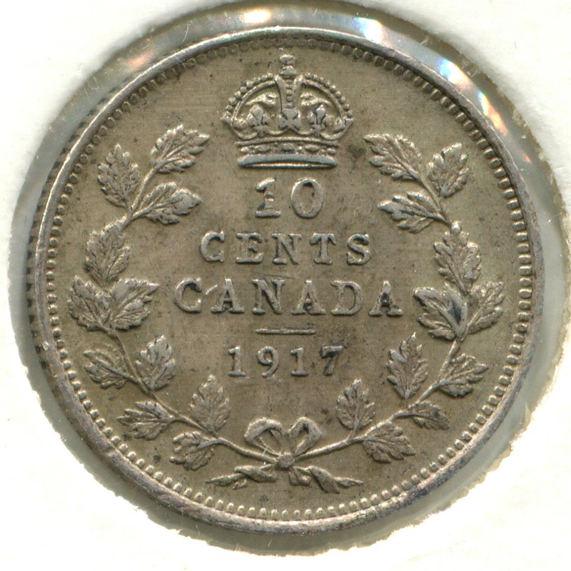 Канада 10 центов 1917 #23 XF - 3502