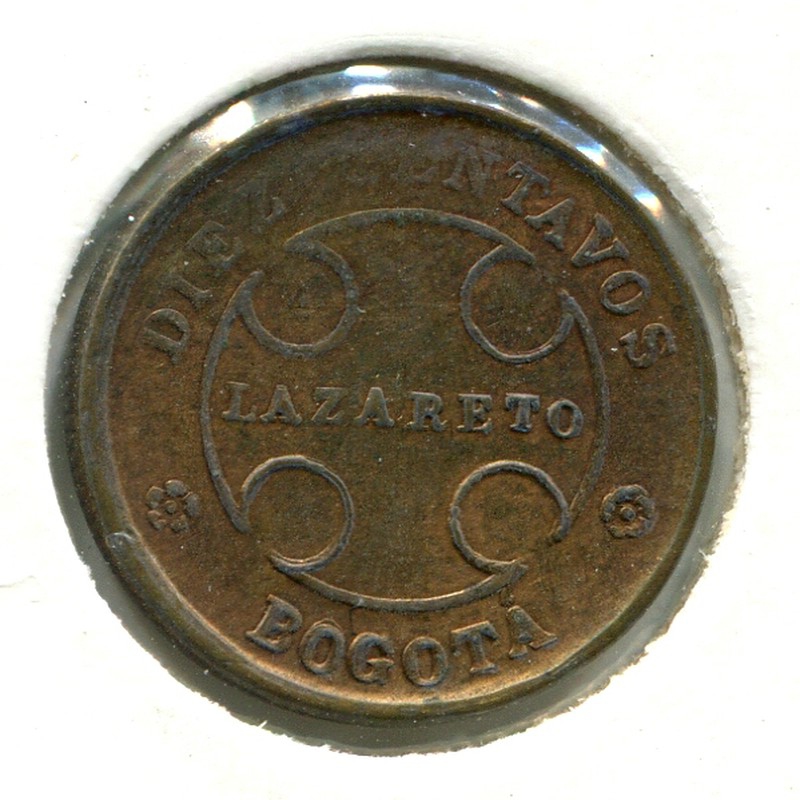 Колумбия leprosarium coinage 10 сентаво 1901 #23 VF