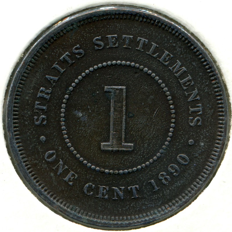 Стрейтс Сетлментс 1 цент 1890 #16 GVF