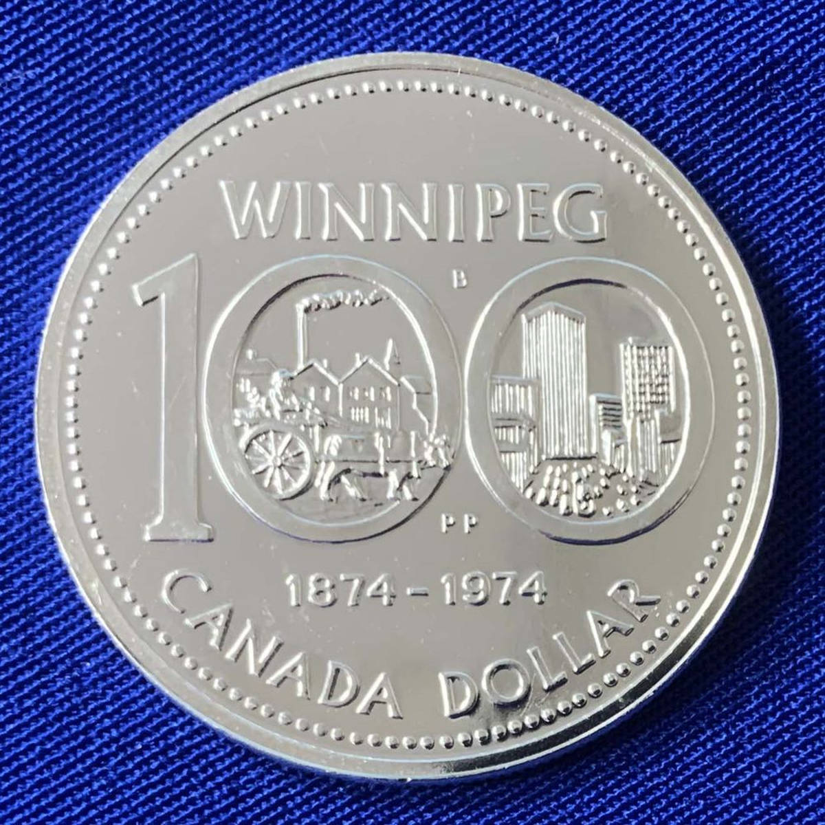 Канада 1 доллар 1974 UNC 100 лет городу Виннипег 