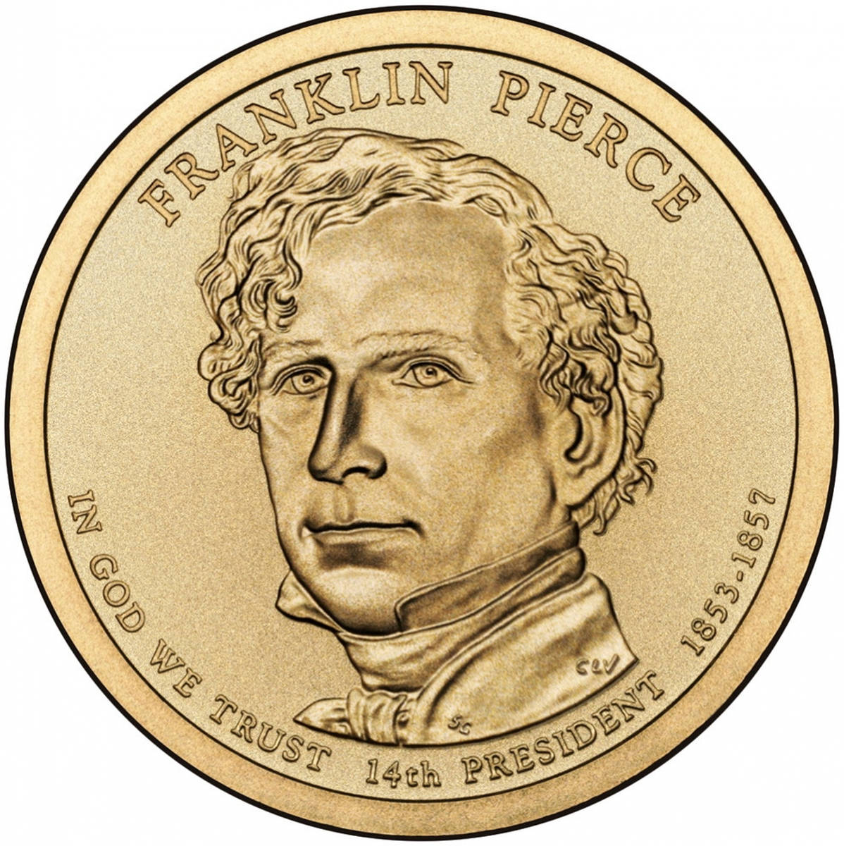 США 1 доллар 2010 года президент №14 Франклин Пирс
