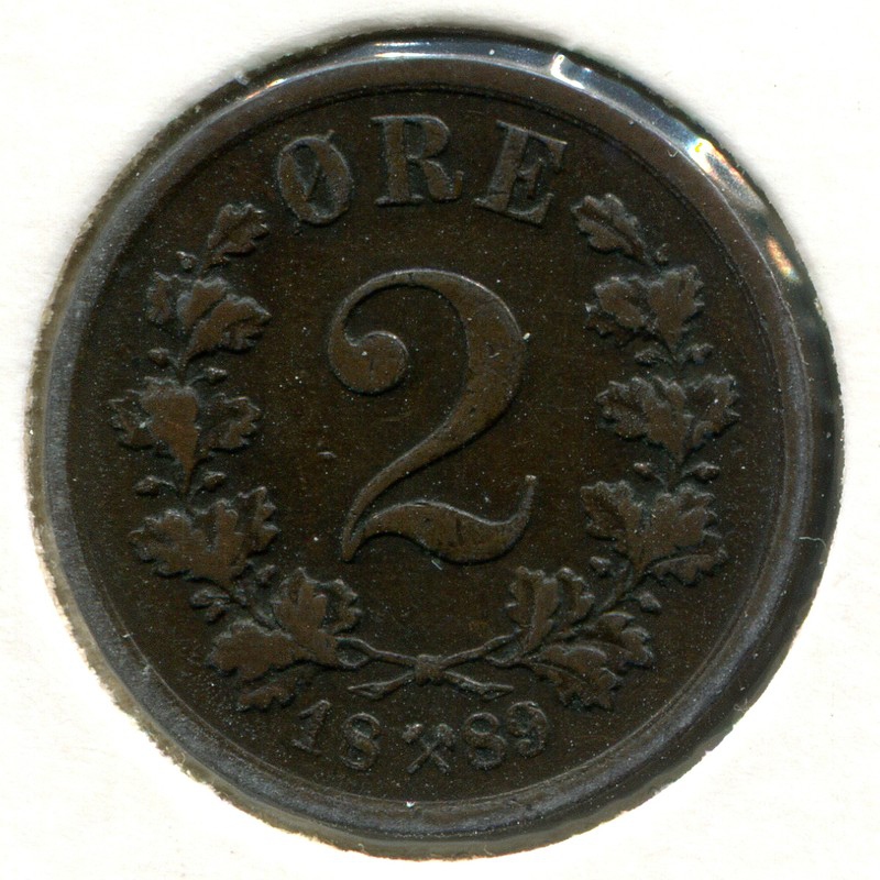 Норвегия 2 эре 1889 #353 - 2233