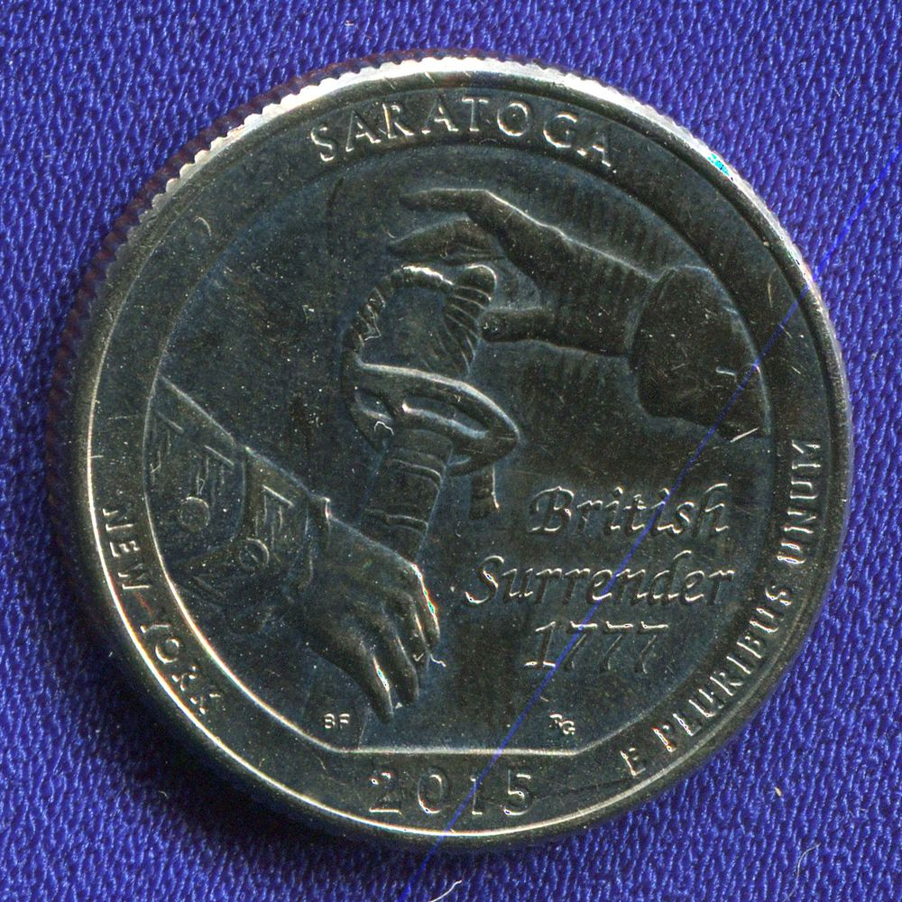 США 25 центов 2015 UNC Парк Саратога 