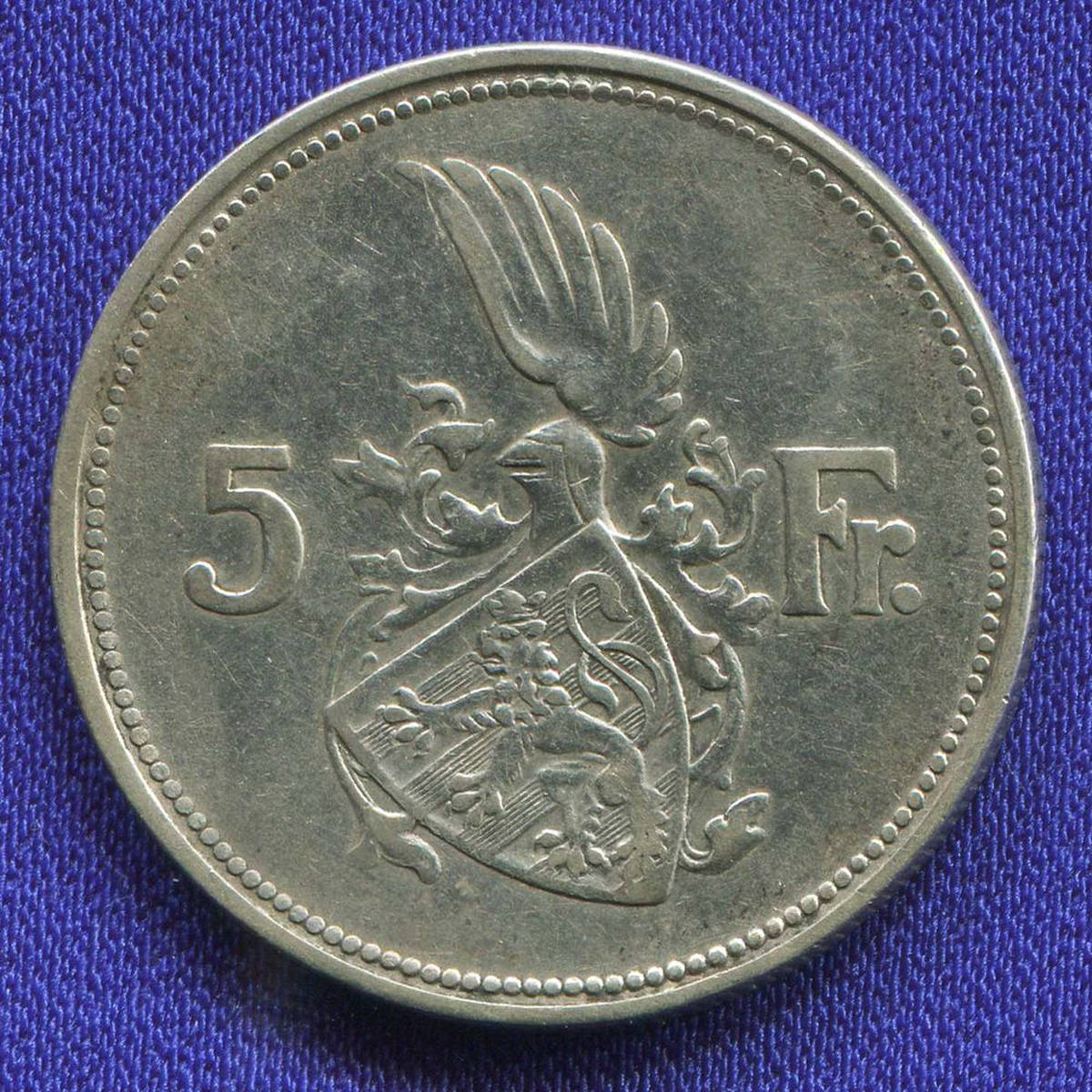 Люксембург 5 франков 1929 XF-  - 40456