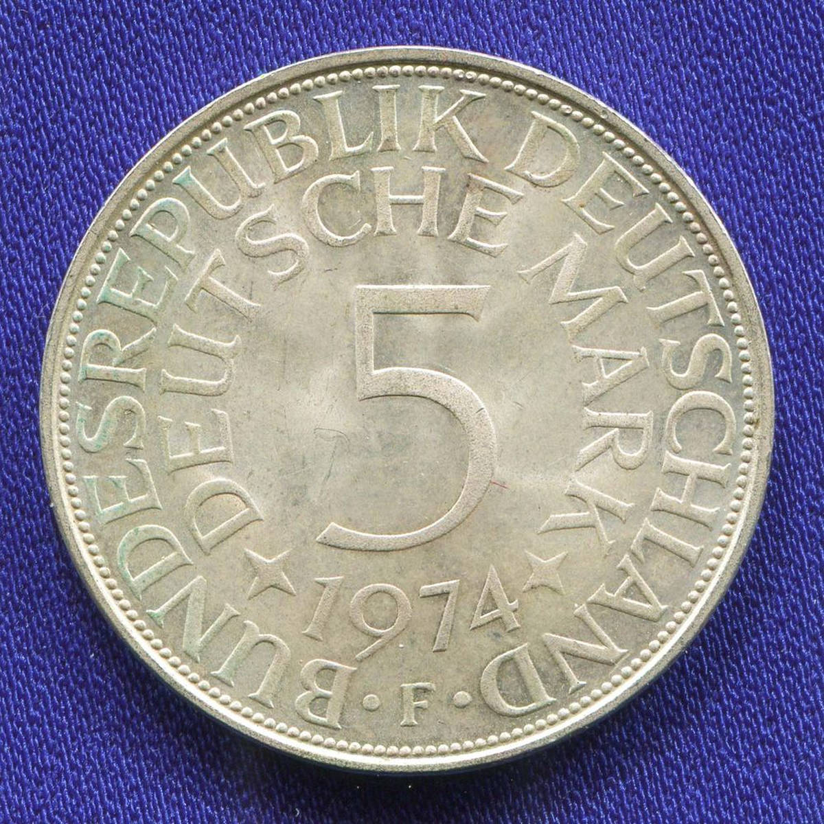 ФРГ 5 марок 1974 UNC 
