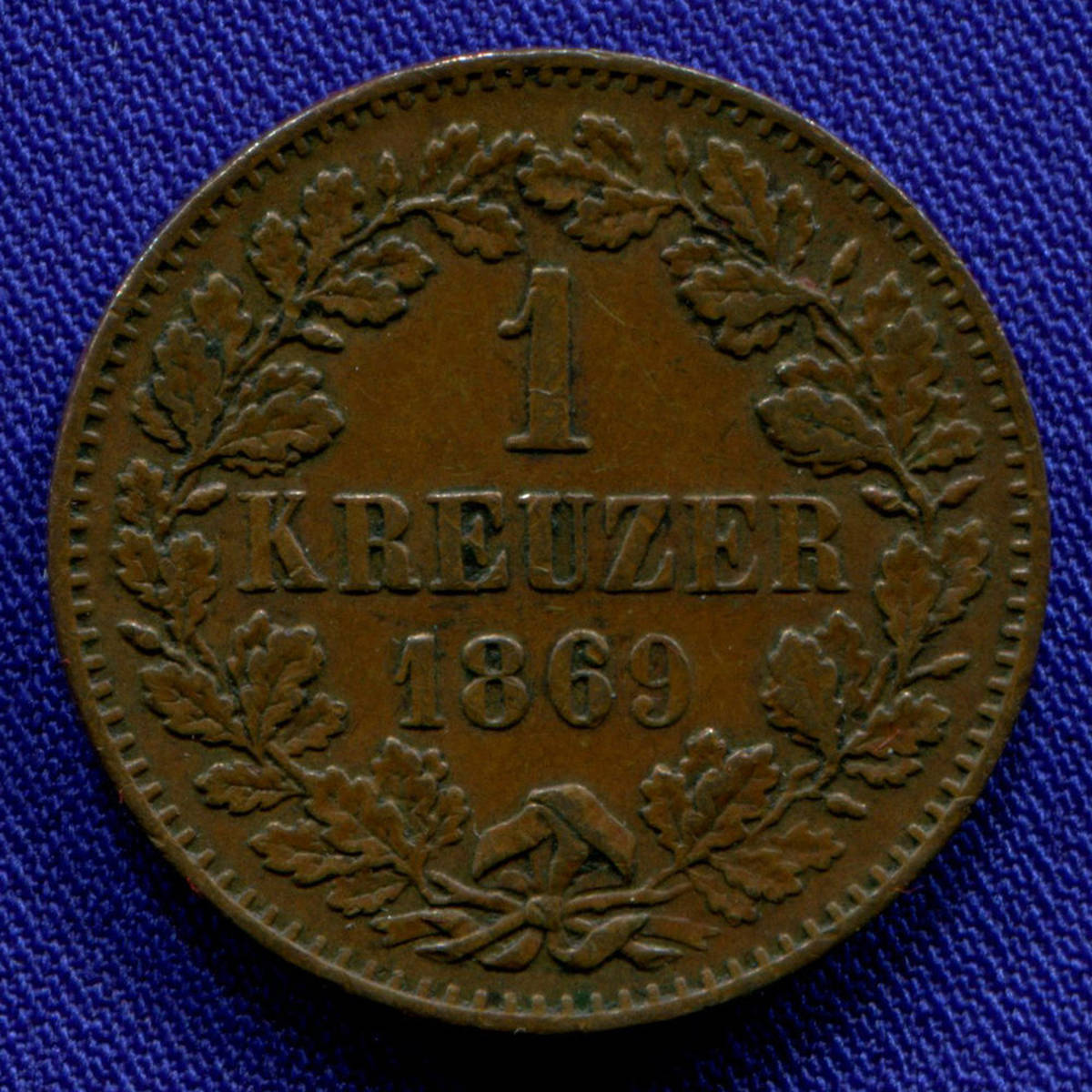Германия/Баден 1 крейцер 1869 XF 