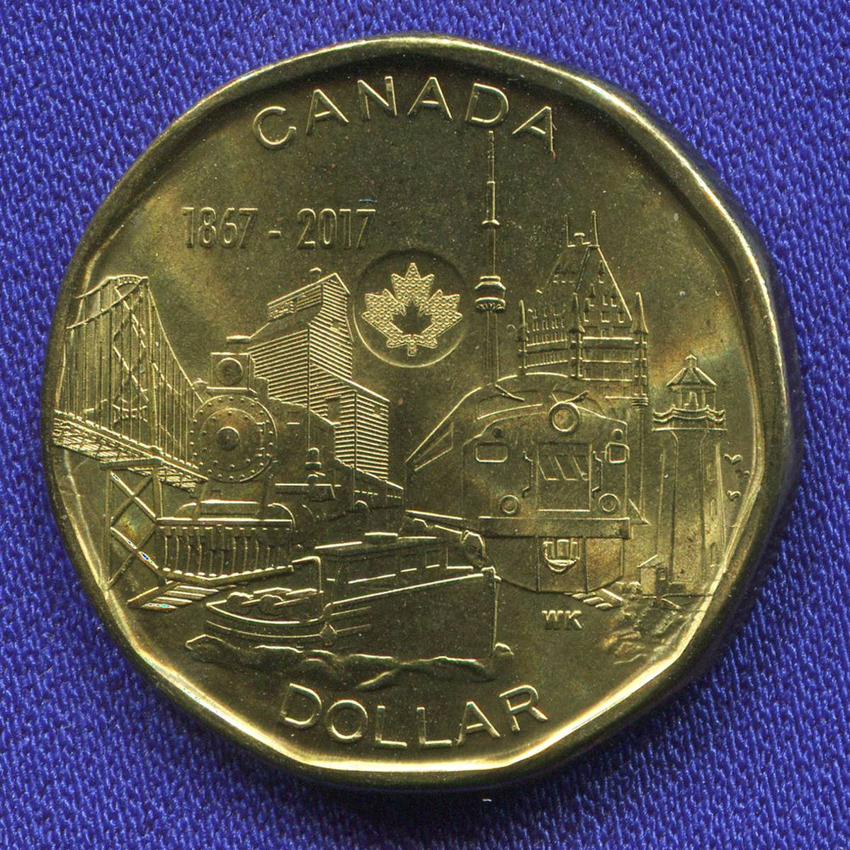 Канада 1 доллар 2017 UNC 150 лет Конфедерации Канада - Объединённая нация 