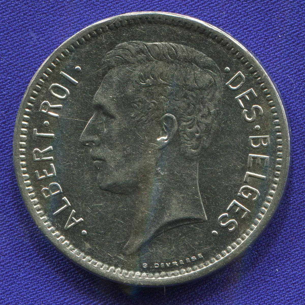 Бельгия 5 франков (1 белга) 1930 #97.1 aUNC - 1839