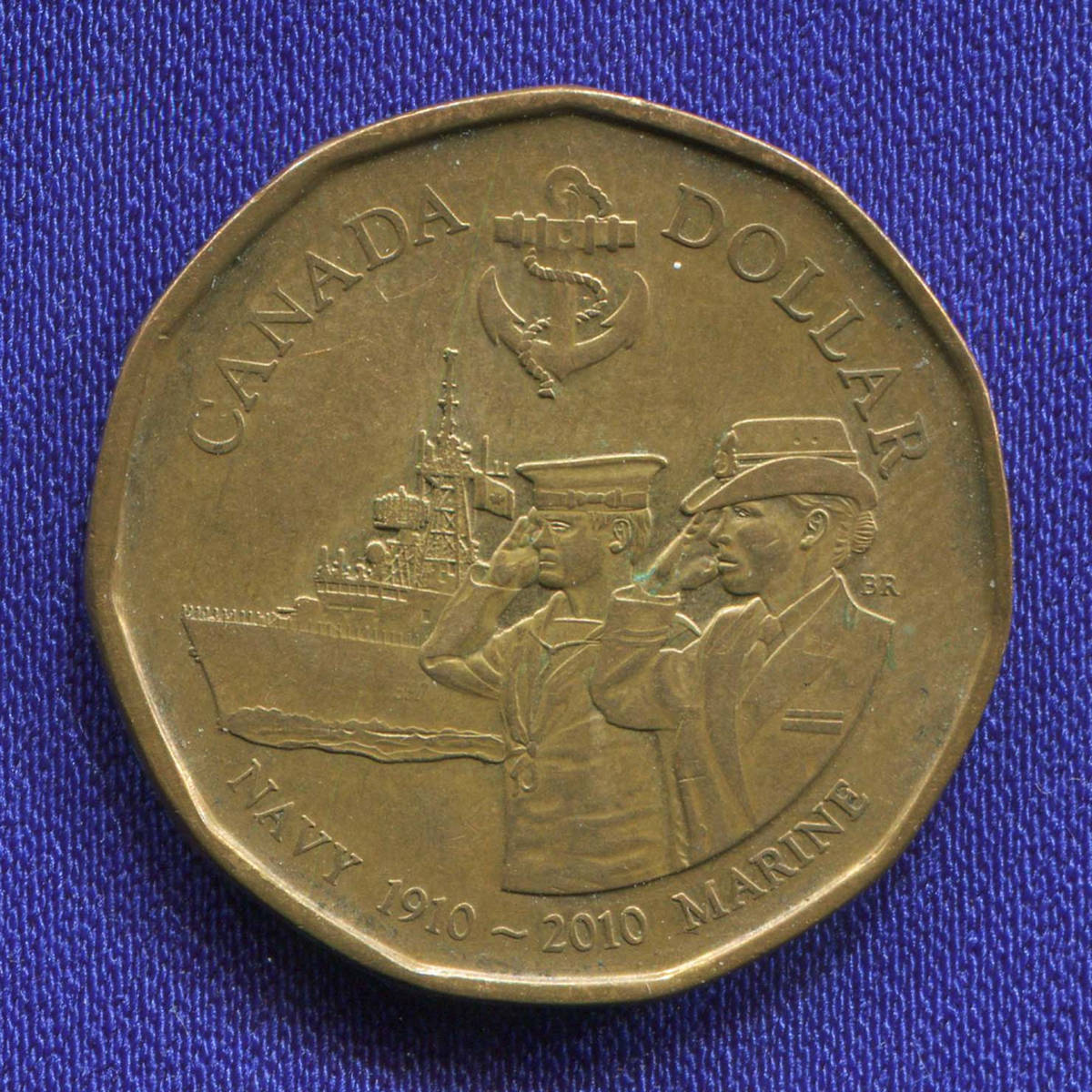 Канада 1 доллар 2010 AU 100 лет королевскому флоту Канады  - 39999