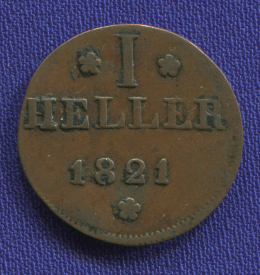 Германия/Франкфурт 1 геллер 1821 XF 