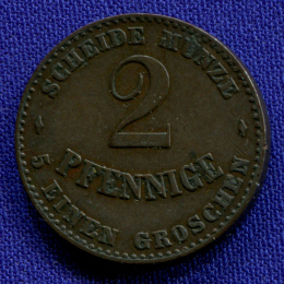 Германия/Сакс-Кобург-Гота 2 пфеннига 1870 VF 