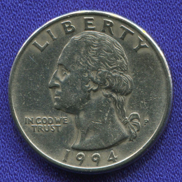 США 25 центов 1994 XF 