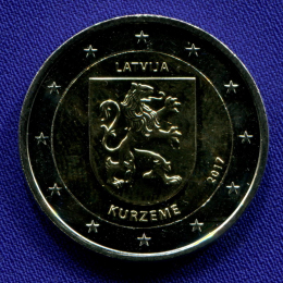 Латвия 2 евро 2017 UNC Историческая область Курземе 