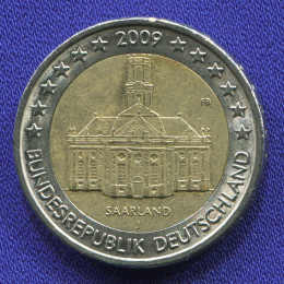 Германия 2 евро 2009 UNC Саарленд 