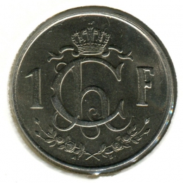 Люксембург 1 франк 1953 #46.2 BU