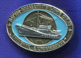 Значок «Академик А.Ковалевский» Научно исследовательское судно. Алюминий Булавка
