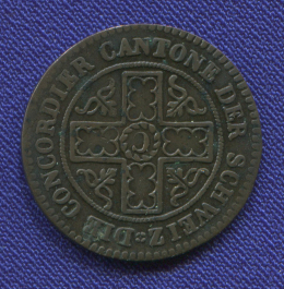 Швейцария 2.5 раппена 1827 VF КМ№81 