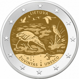 Литва 2 евро 2021 UNC Биосферный заповедник Жувинтас