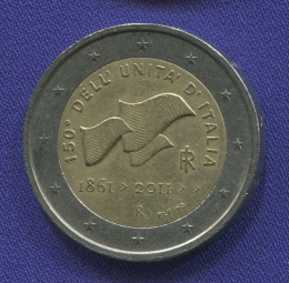 Италия 2 евро 2011 UNC 150 лет объединения Италии 