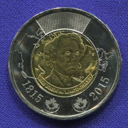 Канада 2 доллара 2015 UNC 200 лет со дня рождения Джона Макдональда 