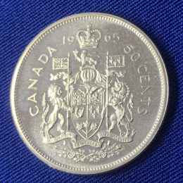 Канада 50 центов 1965 UNC 