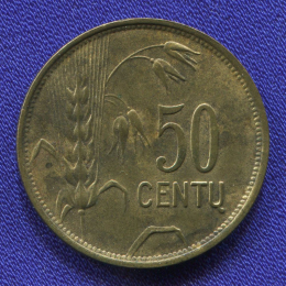 Литва 50 центов 1925 XF 