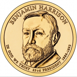 США 1 доллар 2012 года президент №23 Бенджамин Гаррисон