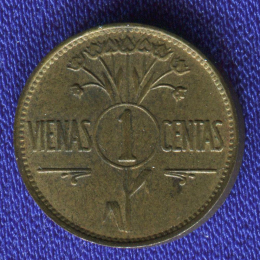 Литва 1 цент 1925 UNC 