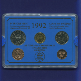 Швеция набор - 4 монеты+жетон 1992 UNC