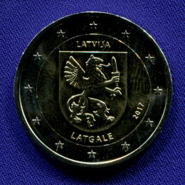 Латвия 2 евро 2017 UNC Историческая область Латгале 