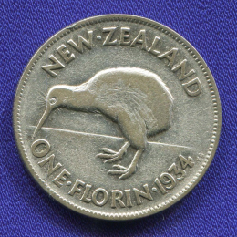 Новая Зеландия 1 флорин 1934 VF-XF 