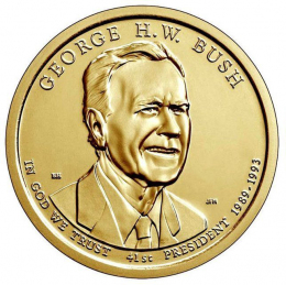 США 1 доллар 2020 года президент №41 Джордж Буш (старший) P