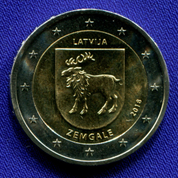 Латвия 2 евро 2018 UNC Земгале 