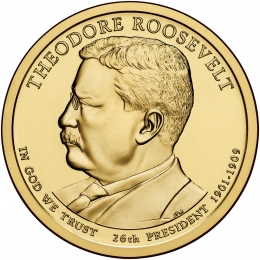 США 1 доллар 2013 года президент №26 Теодор Рузвельт