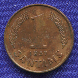 Латвия 1 сантим 1937 XF 