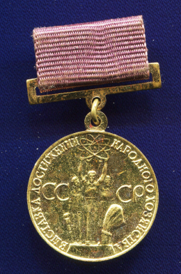 Бронзовая медаль ВДНХ «За успехи в народном хозяйстве СССР» Томпак Булавка(копия)