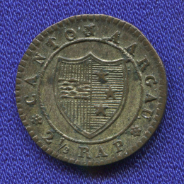 Швейцария/Арго 2 1/2 раппена 1831 aUNC 