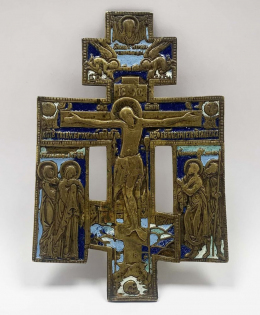 Распятие. XIX век, бронза, эмаль (5 Цветов).