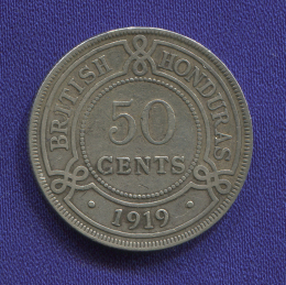Гондурас 50 центов 1919 XF- R Великобритания 