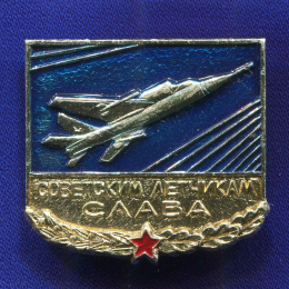 Значок «Советским летчикам слава» Алюминий Булавка