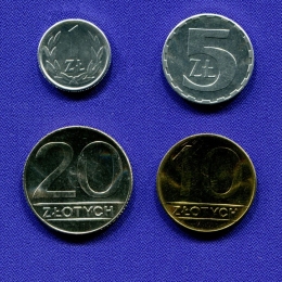Польша набор - 4 монеты 1989 - 1990 UNC
