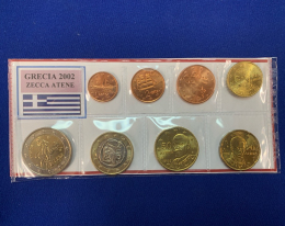 Набор монет Греции EURO 8 монет 2002 UNC