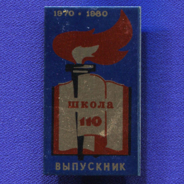 Значок «Школа № 110  Выпускник» Алюминий Булавка