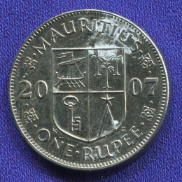 Маврикий 1 рупия 2007 aUNC 