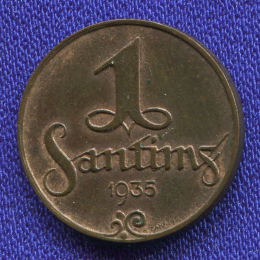Латвия 1 сантим 1935 XF 