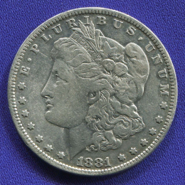 США 1 доллар 1881 XF+ Доллар Моргана. Без МД. 