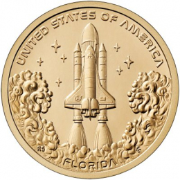 США 1 доллар 2025 UNC Американские инновации, Флорида - Спейс шаттл NASA , Двор P