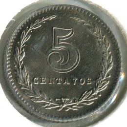Аргентина 5 сентаво 1938 #34 BU